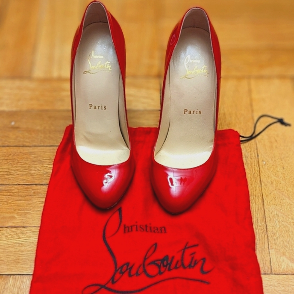 Christian Louboutin Red Patent Leather Dolly pumps